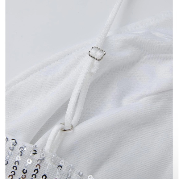 Plus Size Plunging Neck Sequin Cami Jumpsuit - Picture 5 of 9